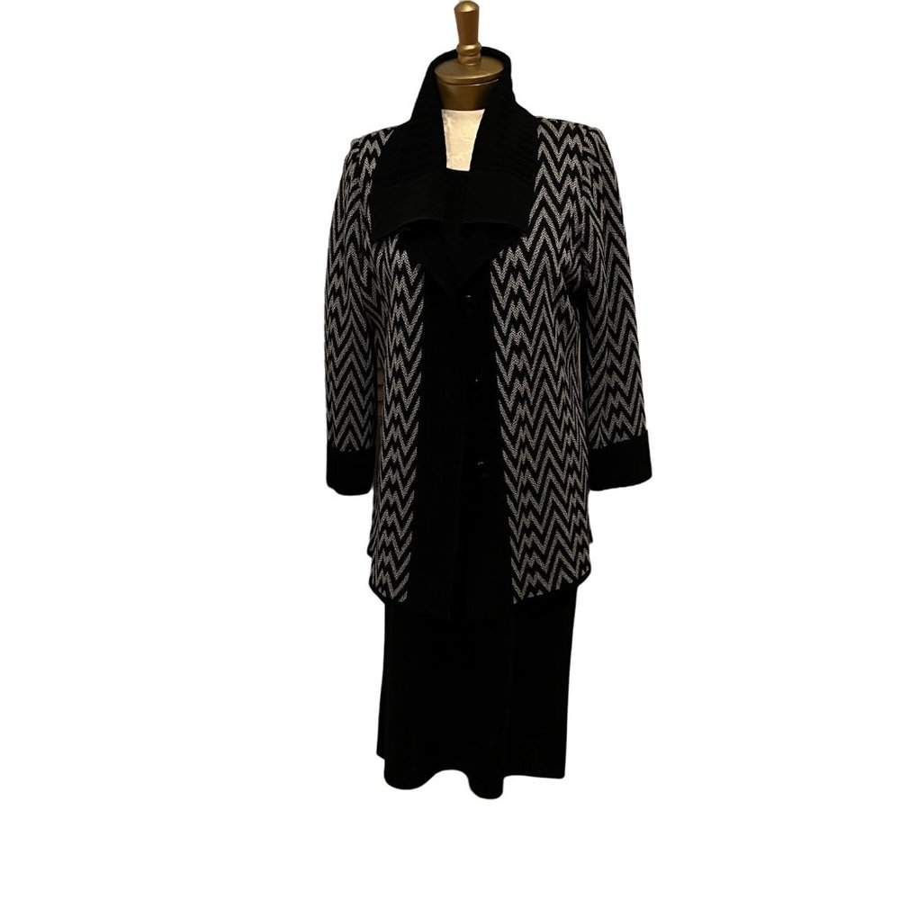 Misook 2 Piece Set Black Dress and Jacket Size M